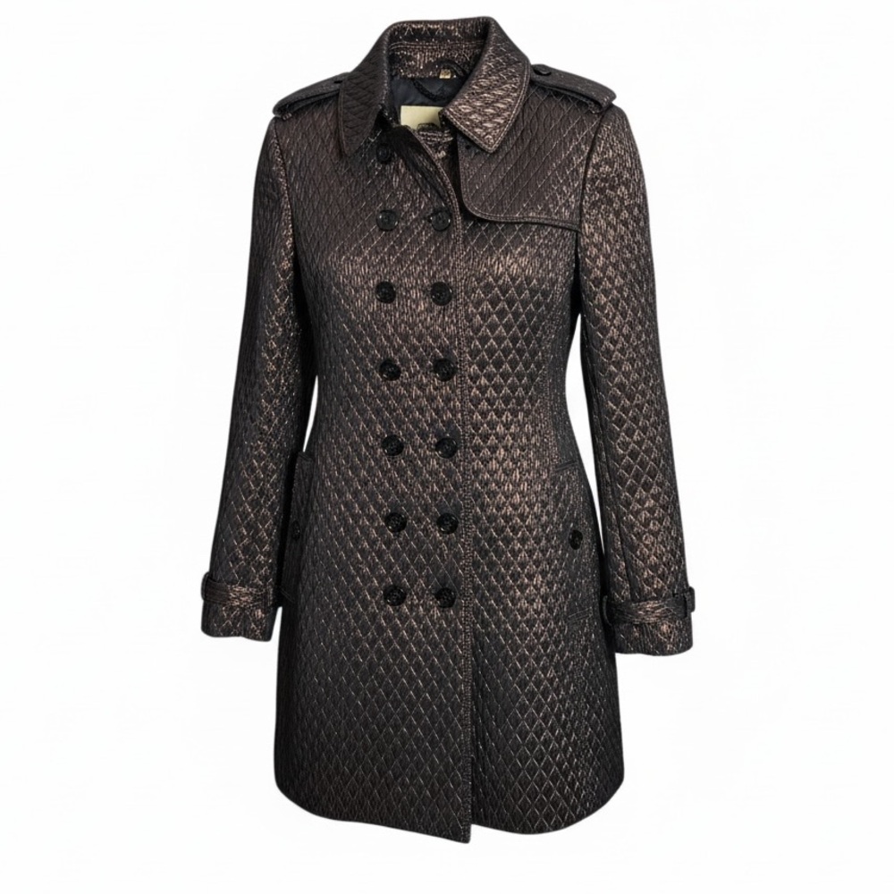 NEW Burberry London‎ Quilted Trench Coat Bronze Copper Belted